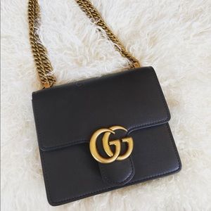 Unique Black Leather Gucci Bag